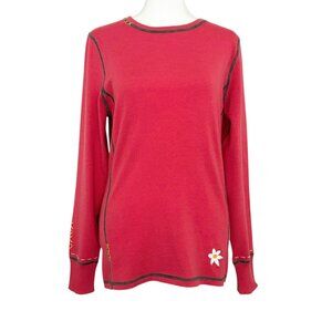 Meister Wool Blend Long Sleeve Embroidered Sweater (L)